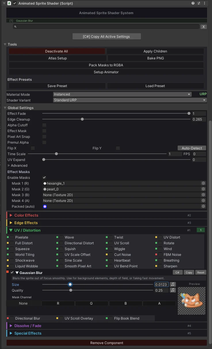 FlexiSprite inspector overview